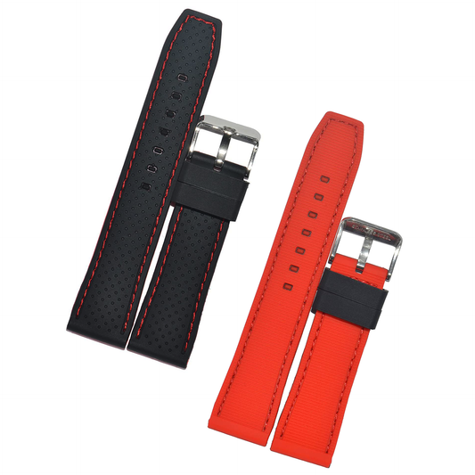DBLACK [EMPIRE] "DUAL COLOR" SILICONE WATCH STRAP // FOR 20MM, 22MM OR 24MM (CHOOSE YOUR SIZE & COLOR)