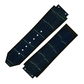 DBLACK [HLS] 25MM CROCO DESIGN, LEATHER WATCH STRAP // COMPATIBLE WITH  "HUBLOT" WATCHES