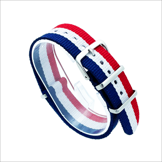 DBLACK [PALA-NIRAM] NYLON WATCH STRAP (BLUE / WHITE / RED)
